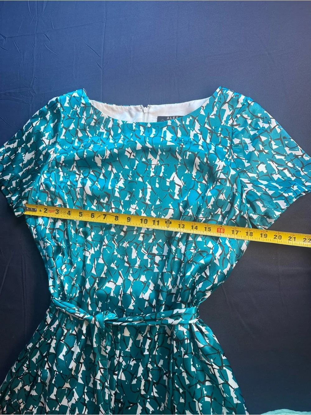 Alex Marie Teal Floral High-Low Midi Dress